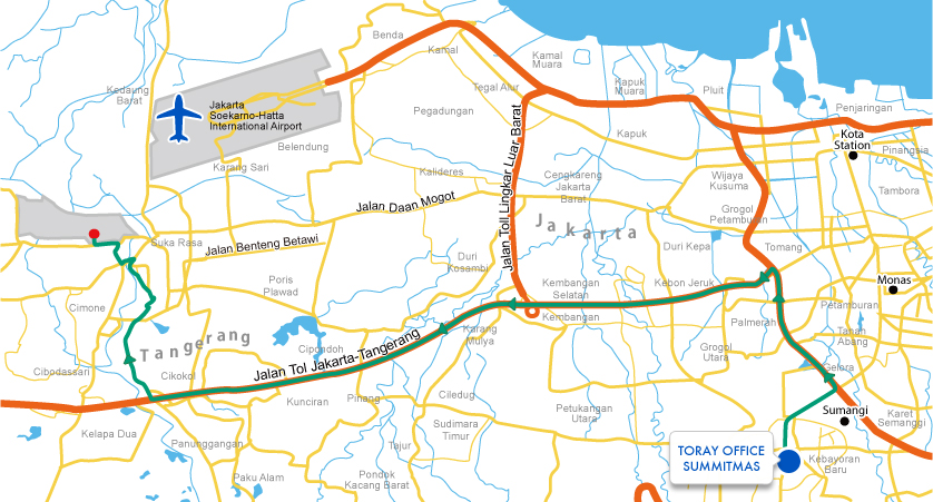Map of Toray Group at Tangerang